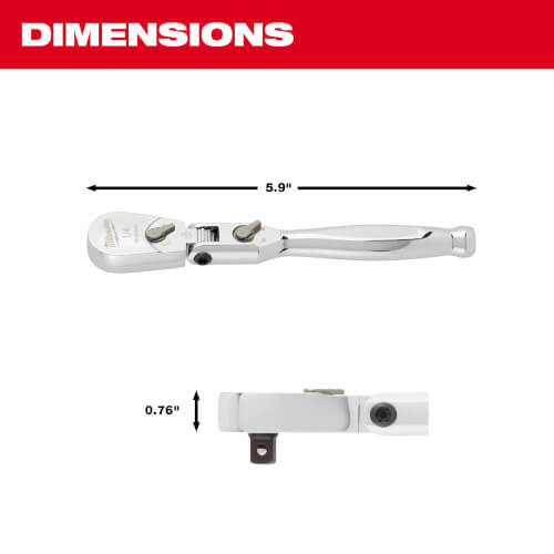 Main product image of 1/4" Drive 6" Flex Head Ratchet
