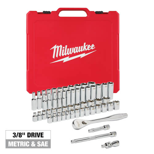 Main product image of 3/8" Drive Ratchet & Socket Set, SAE & Metric (56 Pieces)