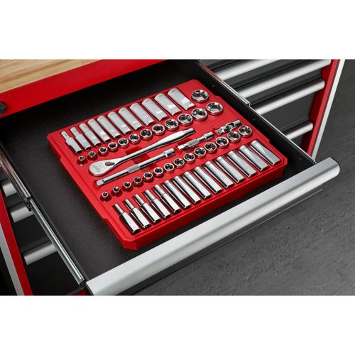 Main product image of 3/8" Drive Ratchet & Socket Set, SAE & Metric (56 Pieces)