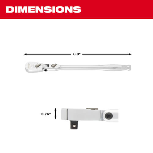 48229009 Milwaukee 48229009 1/4" Drive 9" Flex Head Ratchet
