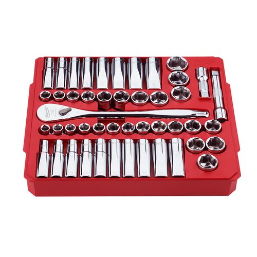 Main product image of 1/2" Drive Ratchet & Socket Set, SAE & Metric (47 Pieces)