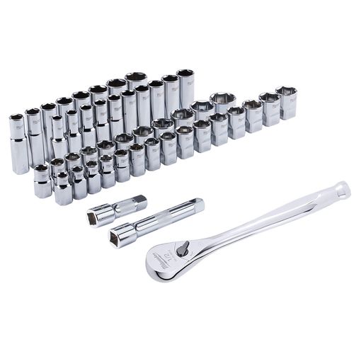 Main product image of 1/2" Drive Ratchet & Socket Set, SAE & Metric (47 Pieces)