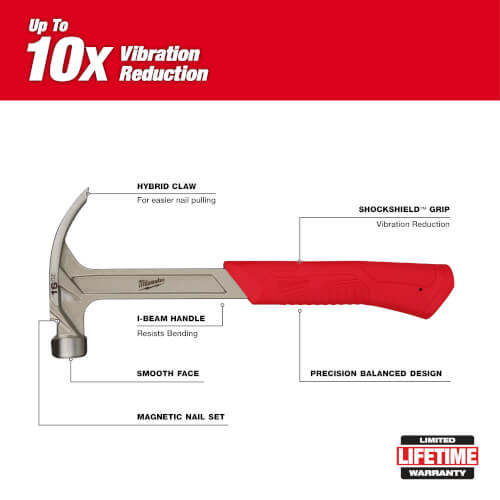 16oz Smooth Face Hybrid Claw Hammer