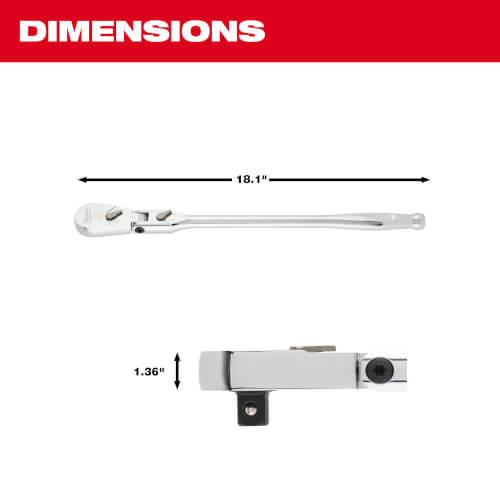 Main product image of 1/2" Drive 18" Flex Head Ratchet