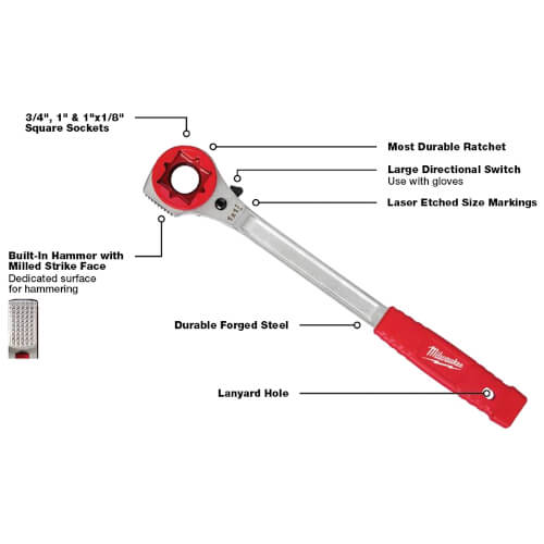 Main product image of Lineman's High-Leverage Ratcheting Wrench (Milled)