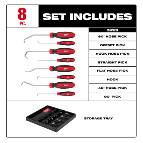 48-22-9218 - Milwaukee 48-22-9218 - 8 Piece Hook & Pick Set