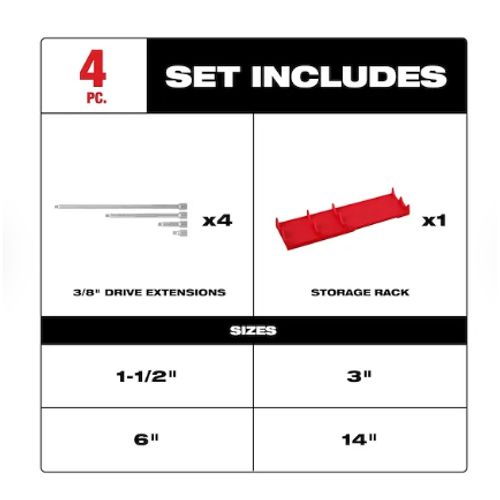 Main product image of 3/8" Drive Extension Set (4 Piece)