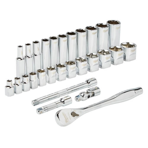 Main product image of 3/8" Drive 28pc Ratchet & Socket Set- SAE