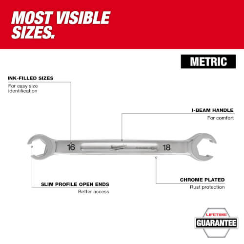 48229471 Milwaukee 48229471 6 Piece Double End Flare Nut Wrench Set Metric