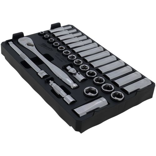 Main product image of 3/8" Drive Metric Ratchet & Socket Tool Set with PACKOUT Low-Profile Organizer (Pack of 32)