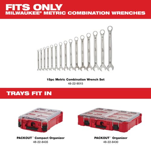Main product image of Wrench Trays for Milwaukee 15-Piece Metric Combination Wrench Set