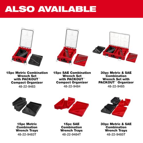 Main product image of Wrench Trays for Milwaukee 15-Piece SAE Combination Wrench Set