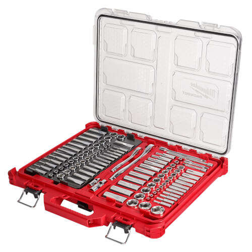Main product image of 1/4" & 3/8" Drive Metric & SAE Ratchet & Socket Set with PACKOUT Low-Profile Organizer (106 Piece)