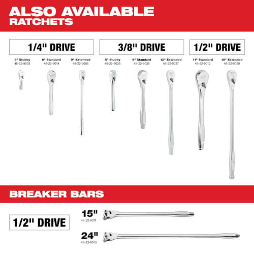 Main product image of 1/4" & 3/8" Drive Metric & SAE Ratchet & Socket Set with PACKOUT Low-Profile Organizer (106 Piece)