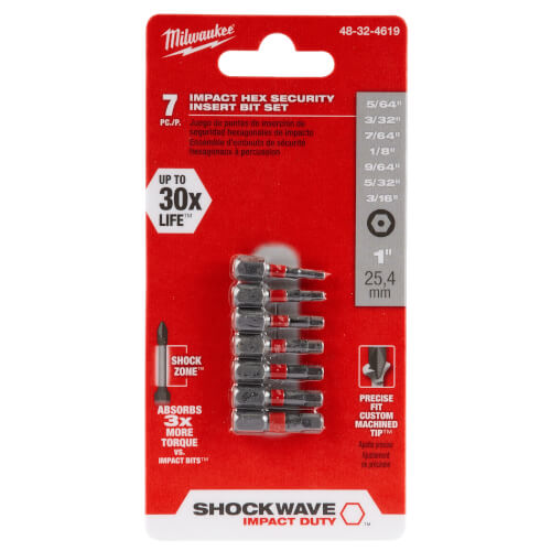 Main product image of Shockwave Hex Security Insert Bit Set (7 Pack)