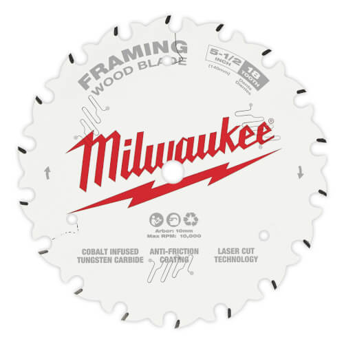 Main product image of 5-1/2" Framing Wood Cutting Circular Saw Blade w/ 18 ATB Teeth, @ 15-Degree Grind, 10mm Arbor