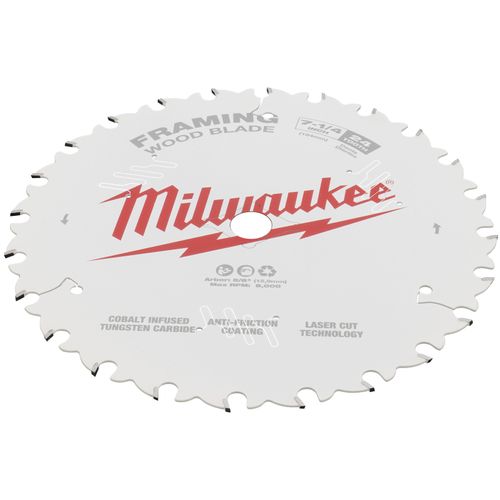 7-1/4" Framing Wood Cutting Circular Saw Blade w/ 24 ATB Teeth, @ 15-Degree Grind, 5/8" Arbor