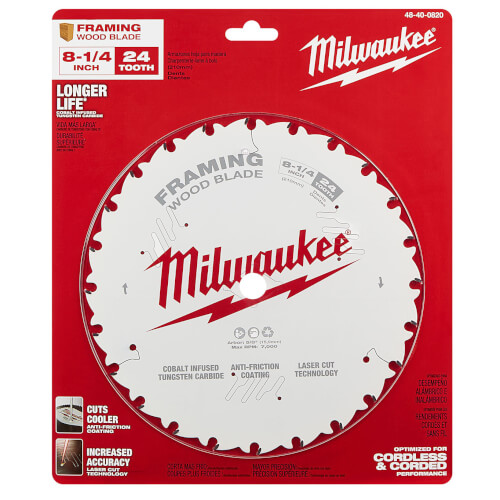 Main product image of 8-1/4" Framing Wood Cutting Circular Saw Blade w/ 24 ATB Teeth, @ 15-Degree Grind, 5/8" Arbor