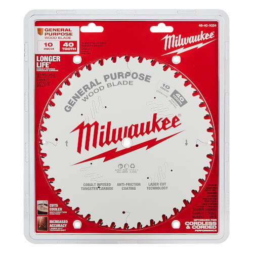 Main product image of 10" General Purpose Wood Cutting Circular Saw Blade w/ 40 ATB Teeth @ 10-Degree Grind, 5/8" Arbor