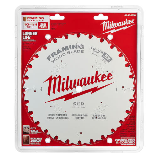 Main product image of 10-1/4" Framing Wood Cutting Circular Saw Blade w/ 28 ATB Teeth @ 15-Degree Grind, 5/8" Arbor