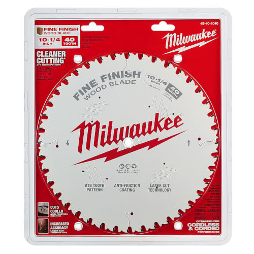 Main product image of 10-1/4" Fine Finish Wood Cutting Circular Saw Blade w/ 40 ATB Teeth @ 15-Degree Grind, 5/8" Arbor