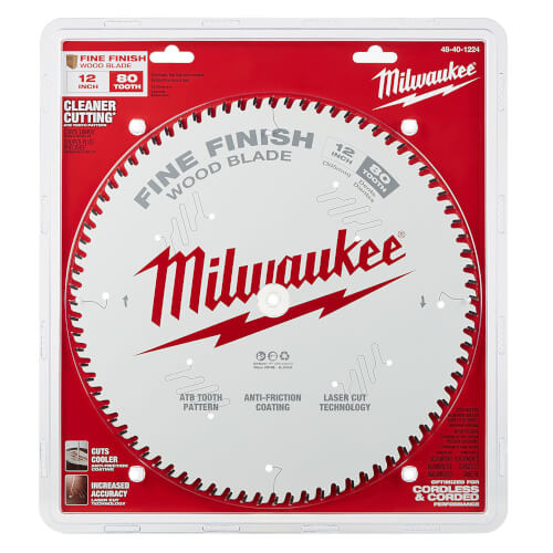 Main product image of 12" Fine Finish Wood Cutting Circular Saw Blade w/ 80 ATB Teeth, 1" Arbor