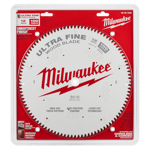 Main product image of 12" Ultra Fine Finish Wood Cutting Circular Saw Blade w/ 100 ATB Teeth, 1" Arbor