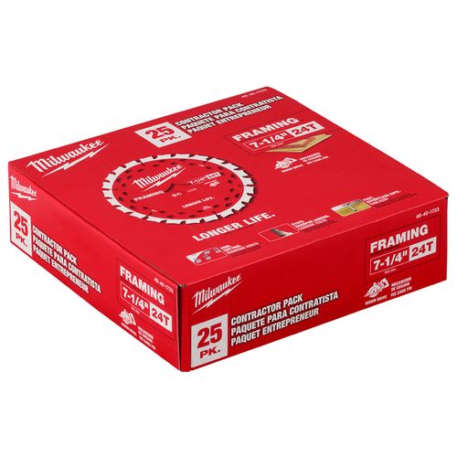 MILWAUKEE 184mm (7 1-4) 24T Framing Thick Kerf Wood Circular Saw Blade MILWAUKEE 184mm (7 1-4) 24T Framing Thick Kerf Wood Circular Saw Blade
