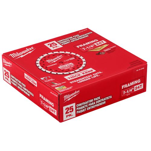Main product image of 7-1/4" 24T Thick Kerf Framing Circular Saw Blade Contractor Pack (25 Pack)