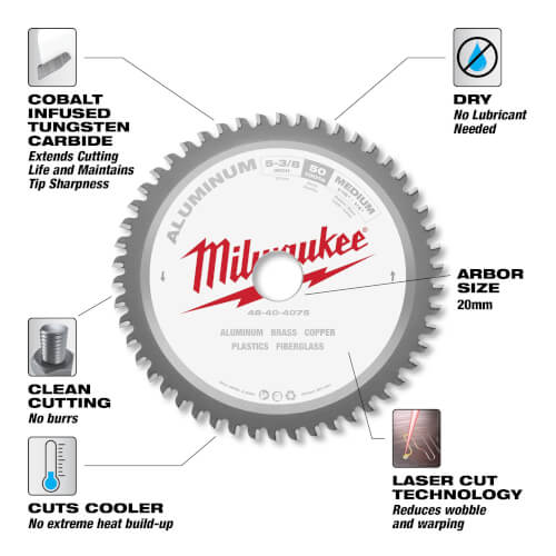 48404075 Milwaukee 48404075 53/8" Aluminum Cutting Circular