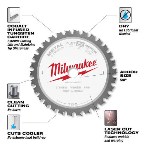 Main product image of 5-3/8" Metal Cutting Circular Saw Blade w/ 30 ATB Teeth, 5/8" Arbor