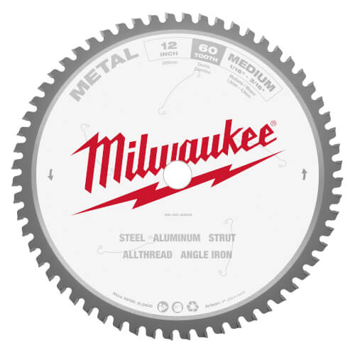 Main product image of 12" Metal Cutting Circular Saw Blade w/ 60 ATB Teeth, 1" Arbor