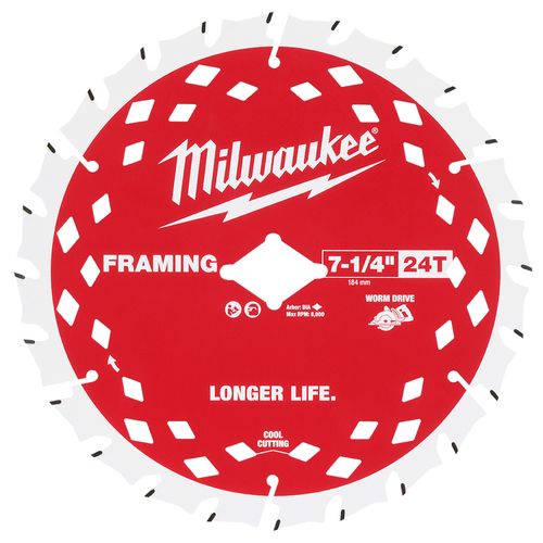 Main product image of 7-1/4" 24T Worm Drive Framing Circular Saw Blades (10 Pack)