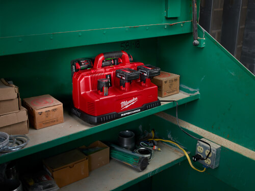 Main product image of M18 & M12 Multi-Voltage 6-Port Sequential Rapid Battery Charger