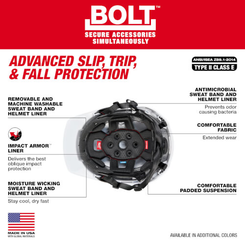 48-73-1365 - Milwaukee 48-73-1365 - Bolt Front Brim Safety Helmet With 