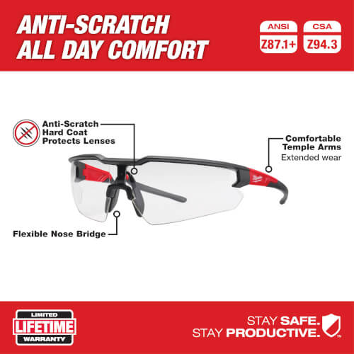 Main product image of Safety Glasses - Clear Anti-Scratch Lenses (Polybag)