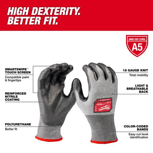 Main product image of Cut Level 5 High Dexterity Polyurethane Dipped Gloves - L