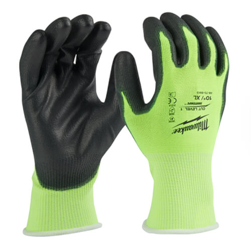Main product image of Cut 1 Hight Visibility Polyurethane Dipped Gloves (XL)