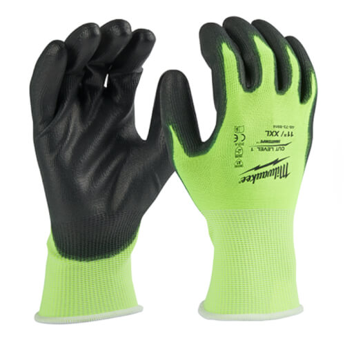 Main product image of Cut 1 Hight Visibility Polyurethane Dipped Gloves (XXL)