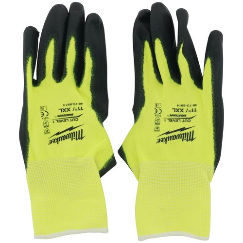 Main product image of Cut 1 Hight Visibility Polyurethane Dipped Gloves (XXL)