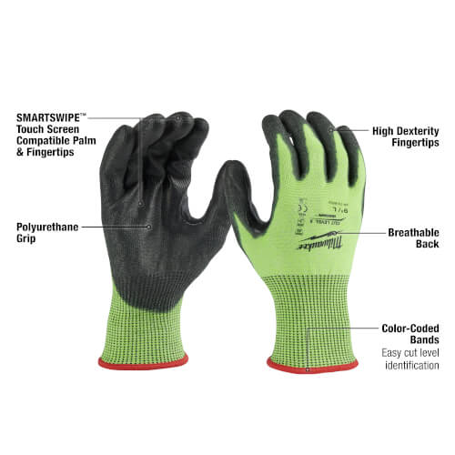 Main product image of Cut 5 Hight Visibility Polyurethane Dipped Gloves (M)