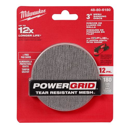 Main product image of 3" 180 Grit Mesh Sanding Discs with POWERGRID Tear Resistant Mesh w/ Pad Saver (12 Pack)