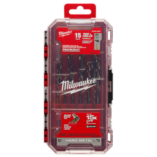 48-89-2370 - Milwaukee 48-89-2370 - 15 Piece Cobalt Red Helix Drill Bit Set