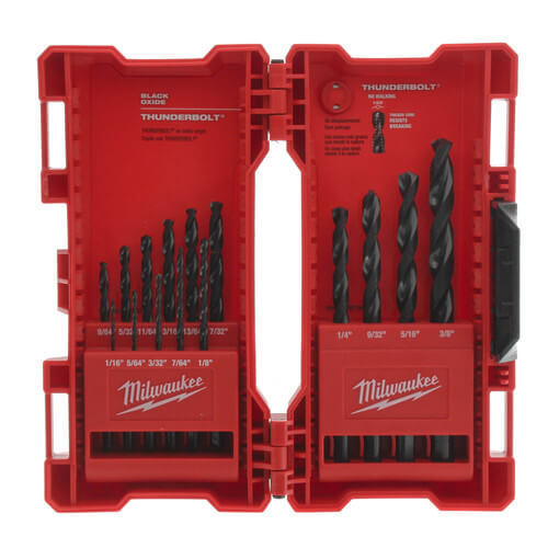 Main product image of 15 Piece Thunderbolt Black Oxide Drill Bit Kit
