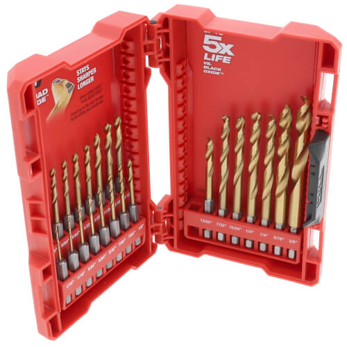 23 Piece Shockwave Red Helix Titanium Drill Bit Set