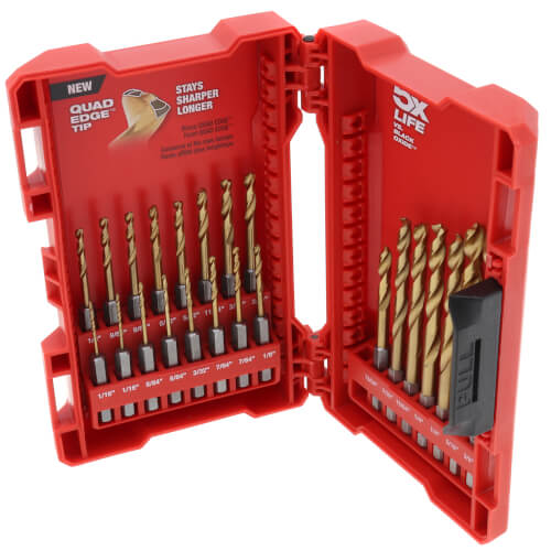 23 Piece Shockwave Red Helix Titanium Drill Bit Set