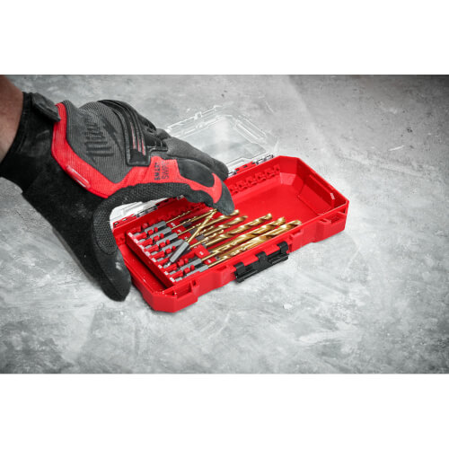 48894670 Milwaukee 48894670 15 Piece Shockwave Impact Duty RED HELIX Titanium Drill Bit Set