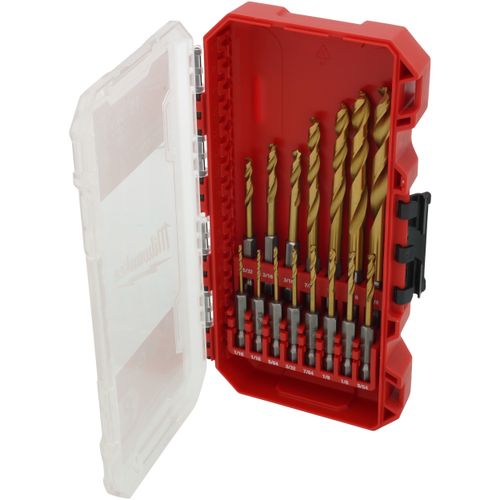 Main product image of 15 Piece Shockwave Impact Duty RED HELIX Titanium Drill Bit Set