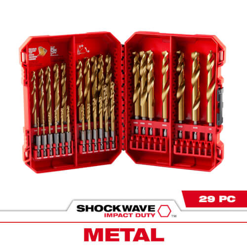 Main product image of 29 Piece Shockwave Red Helix Titanium Drill Bit Set