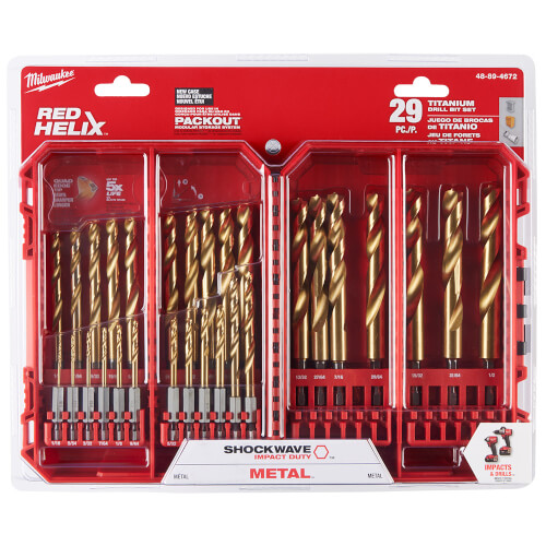 Main product image of 29 Piece Shockwave Red Helix Titanium Drill Bit Set